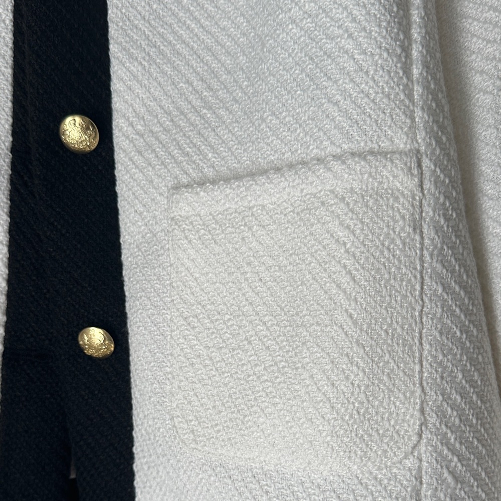 NWT, J. Crew White and Black Blazer with Gold Buttons, plus size, size 16 office - Picture 5 of 12